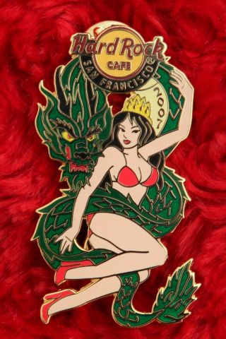 Hard Rock Cafe Pin San Francisco Dragon Bikini Girl Chinese Year Parade Hat