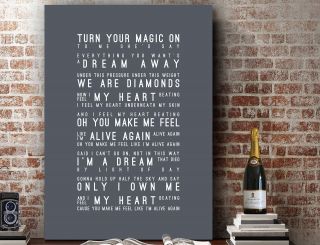 Coldplay Adventure Of A Lifetime | Word Wall Art Song Lyrics Print | Canvas Gift
