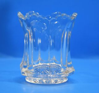 Antique Jefferson Glass Co.  No.  270 " Colonial " Clear Glass 2.  5 " Toothpick Holder