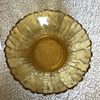 Yellow Vintage Sunflower Bowl,  10 " Depression Glass