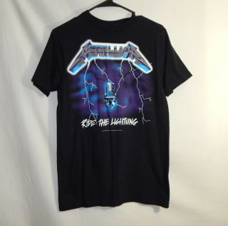 Metallica Ride The Lightning Hard Rock Heavy Metal Band T - Shirt Size Medium