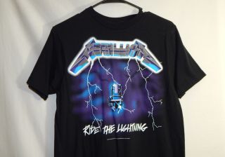Metallica Ride the Lightning Hard Rock Heavy Metal Band T - Shirt Size MEDIUM 2