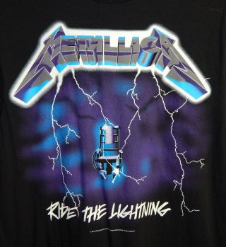 Metallica Ride the Lightning Hard Rock Heavy Metal Band T - Shirt Size MEDIUM 3