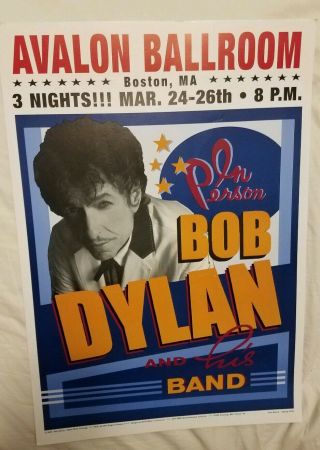 Bob Dylan 2004 Concert Tour Poster Avalon Ballroom Boston Massachusetts March.