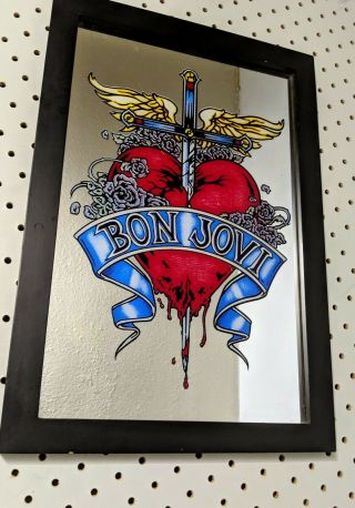 Bon Jovi Heart And Dagger Bar Mirror Rock Band Music Jon Bon Jovi