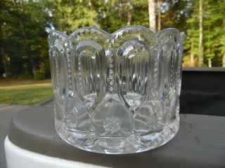Vintage Pattern Glass Waste Bowl / Moon And Stars Pattern / Maker Unknown