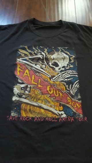 Fall Out Boy - Save Rock And Roll Tour 2013 Lic Oop - Black T - Shirt - Xlarge