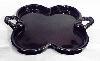 Cambridge Decagon Black Glass 4 Part Tray Holder Display Glasses Sugar Jewelry