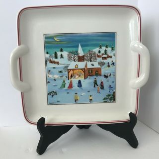 Villeroy & Boch Naif 9 " Square Porcelain Christmas Nativity Serving Plate Laplau