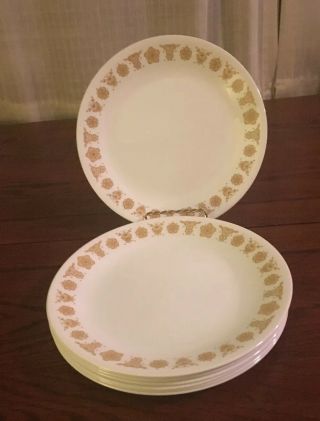 Set Of 8 Corelle Butterfly Gold 8 1/2 Luncheon Plates