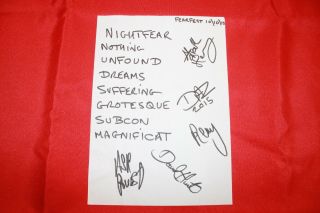 Benedicition 10/10/15 Setlist Death Metal Bolt Thrower Napalm Death Rare Signed
