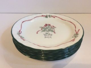 Corning Corelle Callaway Holiday Set Of 8 Salad Or Dessert Plates.  7 1/4 Inch