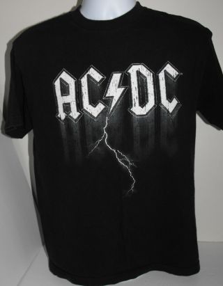 Ac/dc Black Lightning T - Shirt Medium Angus Young Nwot 2004 Vintage