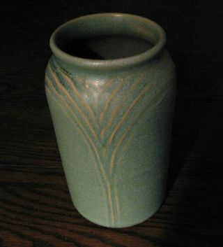 Green La Pointe Studio Pottery Vase Arts & Crafts Style Signed