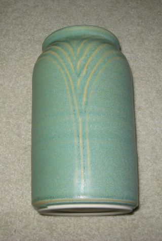 Green La Pointe Studio Pottery Vase Arts & Crafts Style Signed 3