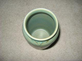 Green La Pointe Studio Pottery Vase Arts & Crafts Style Signed 4