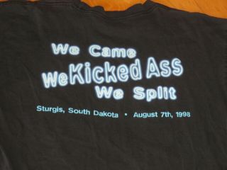 Vintage LYNYRD SKYNYRD Concert T - SHIRT 1998 STURGIS Came Kicked Ass Split (R956) 2