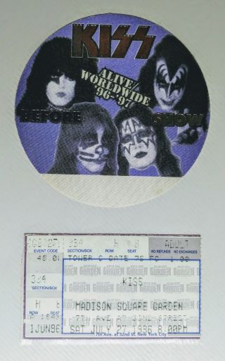 Kiss: Madison Square Garden Ticket Stub (1996),  Backstage Pass,  Gene Simmons