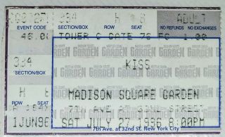 KISS: Madison Square Garden Ticket Stub (1996),  Backstage Pass,  Gene Simmons 3