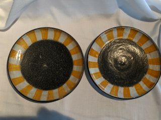 2 Vintage Mid - Century Sunflower Plates By Alfaraz Spain