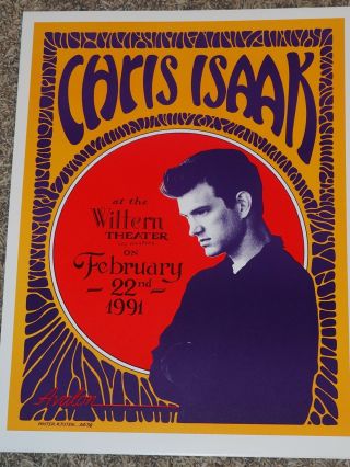 Chris Isaak Concert Poster Wiltern Theater Los Angeles 1991