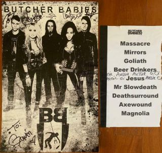 Butcher Babies Signed Poster,  Setlist From Brisbane Australia Soundwave 2015