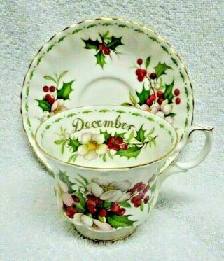 Royal Albert Flower Of The Month December Cup And Saucer