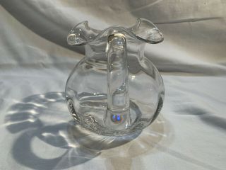TIFFANY & CO Devon Crystal Glass Ruffled Rim Water Pitcher 6 ½” 48 Oz. 4