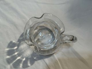 TIFFANY & CO Devon Crystal Glass Ruffled Rim Water Pitcher 6 ½” 48 Oz. 5