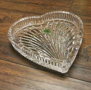 Vintage Waterford Crystal 7 Inch Heart Shaped Tray