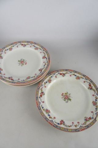 Vintage W.  H,  Grindley & Co England Set Of 6 Ornate Dinner Plates