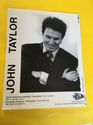 John Taylor Press Photo 8x10,  (duran Duran) Derock Records.