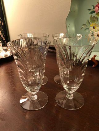 Cambridge Caprice Clear Glassware Water Goblet Set 4 Vintage