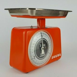 1960s Vintage Retro Orange STUBE Kitchen Scale Fat Lava Era West Germany MCM 6