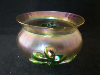 Loetz Art Nouveau Glass Posy Vase Bowl (8f)