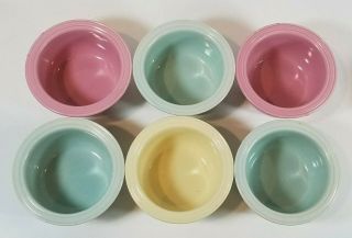 Vintage Coors Mello Tone Ceramic Pottery Custard Cups Ramekins Set Of Six