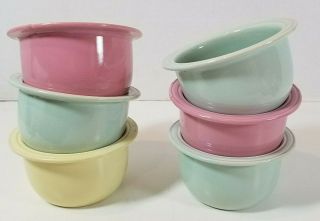 Vintage Coors Mello Tone Ceramic Pottery Custard Cups Ramekins Set of Six 8