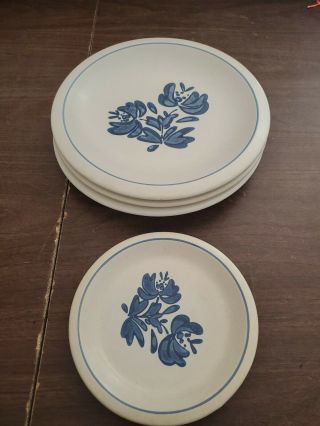 3 Pfaltzgraff " Yorktowne " Stoneware Large Dinner Plates,  1 Small Plate