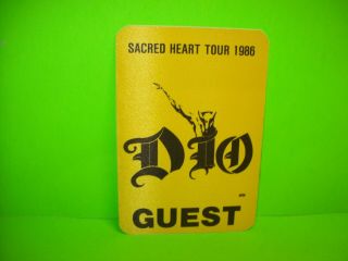 Dio Back Stage Pass Otto 1986 Concert Tour Heavy Metal Memorabilia