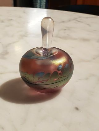 Vintage Signed Dated Art Studio Glass Perfume Bottle