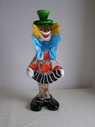 Large Vintage Murano Art Glass Clown - 14 Inches / 36 Cm
