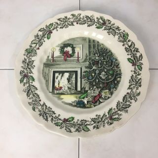 Vintage Johnson Bros Merry Christmas Hand Engraved Decorative Collectible Plate