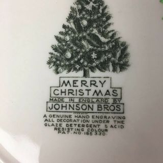 Vintage Johnson Bros Merry Christmas Hand Engraved Decorative Collectible Plate 4
