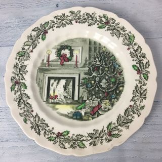 Vintage Johnson Bros Merry Christmas Hand Engraved Decorative Collectible Plate 5