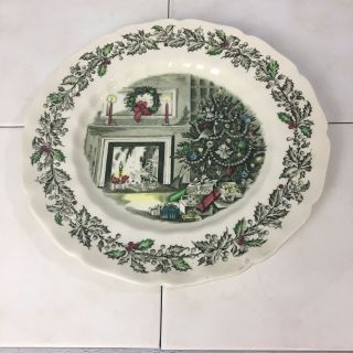 Vintage Johnson Bros Merry Christmas Hand Engraved Decorative Collectible Plate 6