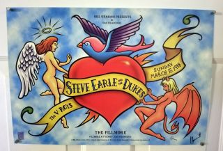 Steve Earle & The Dukes Fillmore Concert Poster San Francisco 1998