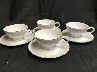 Imperial " Whitney " 5671 W Dalton Set Of 4 Cups & Saucers 2 3/8 " Tall