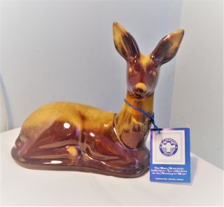 Blue Mountain Pottery Brown & Gold Deer Figurine With Hang Tag