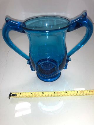 Royal Leerdam Blenko Williamsburg Restoration Loving Cup Blue 6”