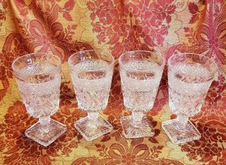 Cape Cod By Ohio Imperial Clear Glass 6 " Water Goblets,  Set Of 4